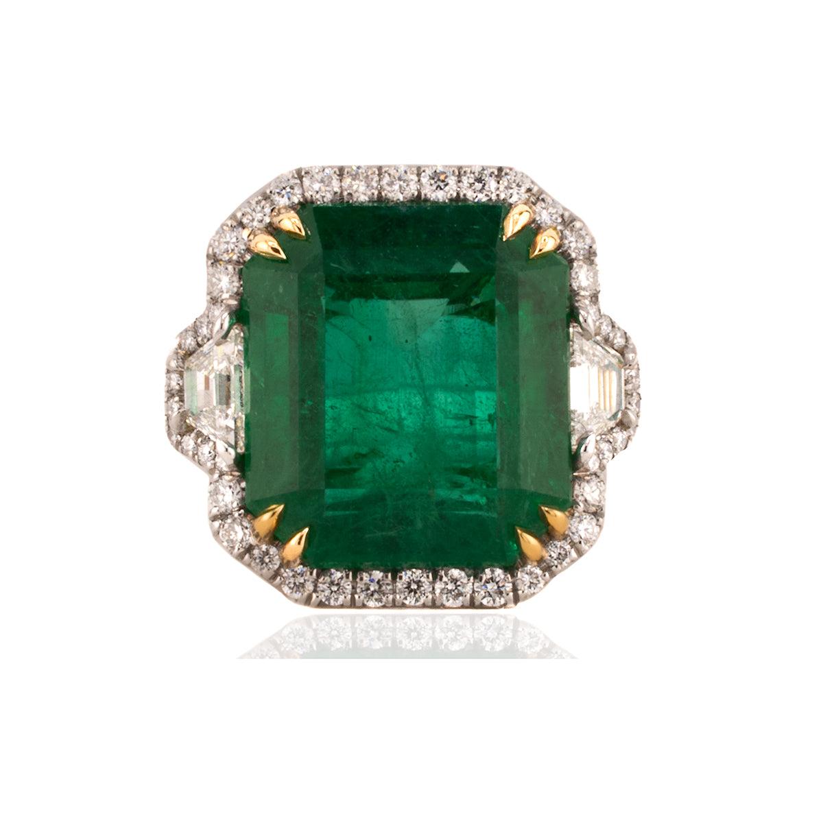 16 Carat Platinum Emerald Ring