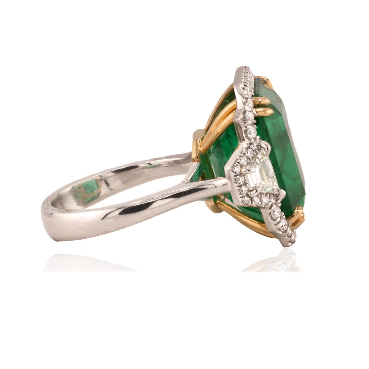 16 Carat Platinum Emerald Ring