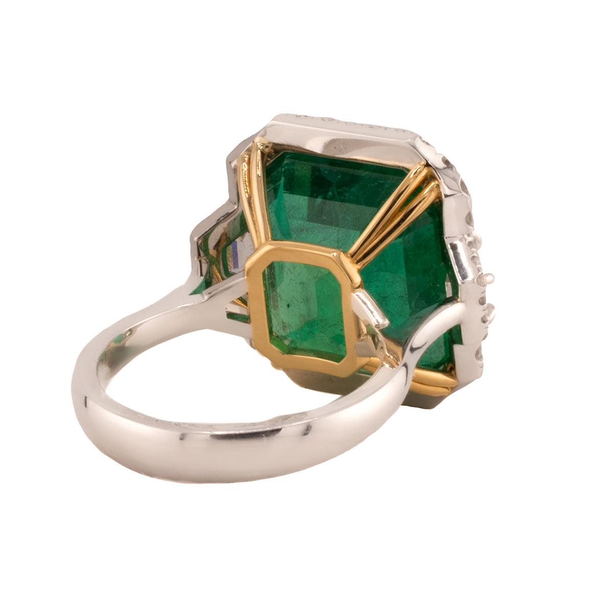 16 Carat Platinum Emerald Ring