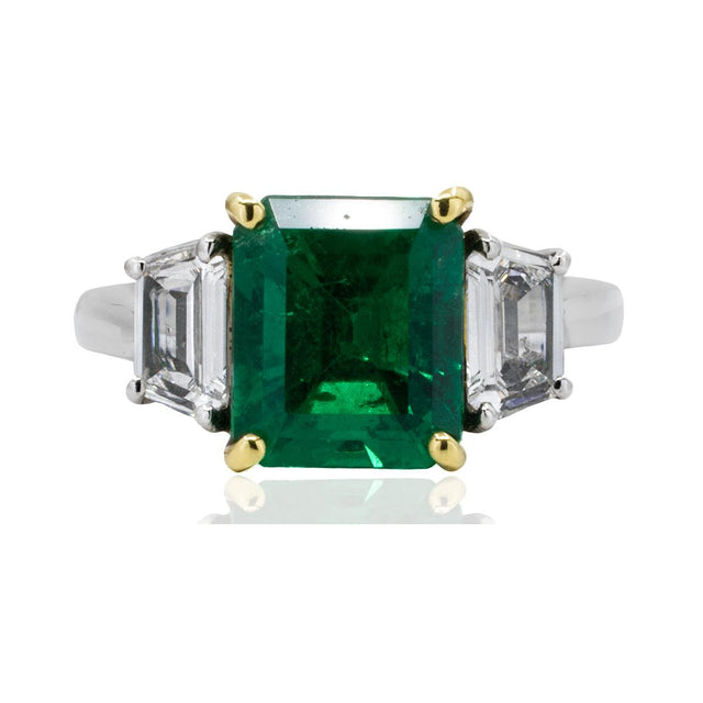 Platinum Colombian Emerald Ring