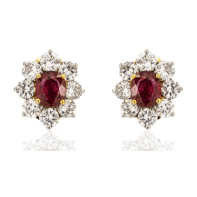 Platinuum & 18k Ruby Earrings