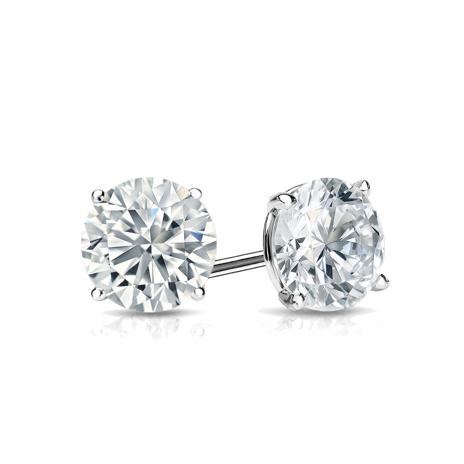 18k White Gold 2.04 Carat Stud Earrings