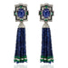 Sapphire Bead Tassle Earrings