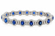 18k White Gold Bracelet with Blue Sapphires and Diamonds