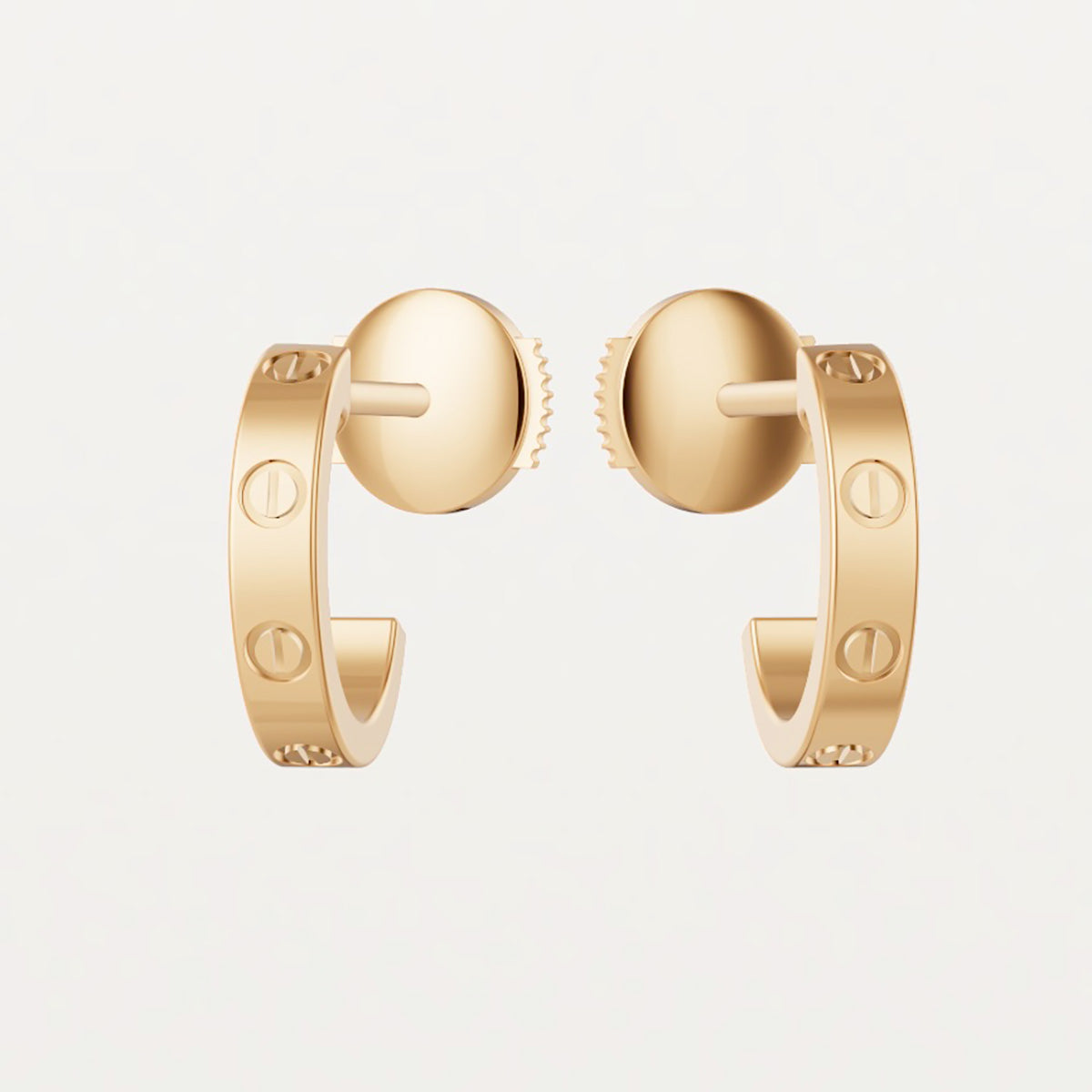 18k Cartier Love Hoop Earrings Small