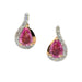 18k Gold Stud Earrings with Pink Sapphires and Diamonds