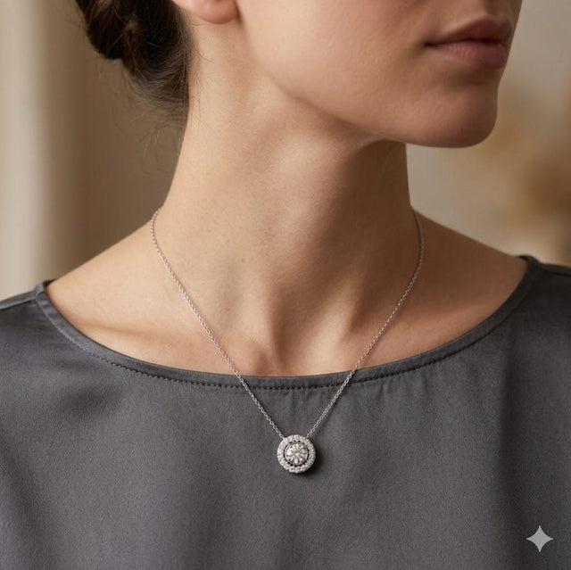 18k White Gold Diamond Pendant