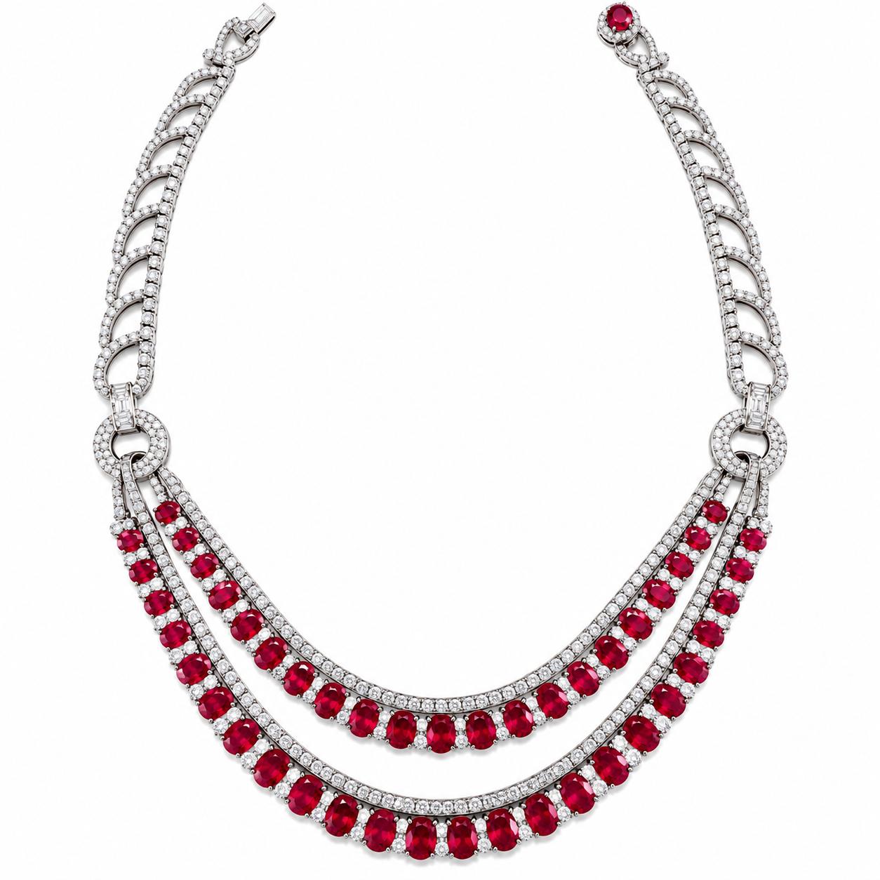 18k Ruby & Diamond Necklace
