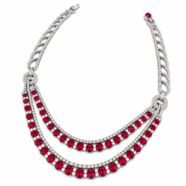 18k Ruby & Diamond Necklace