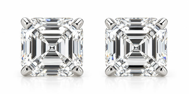 Asscher Cut 5.95 Carat Studs