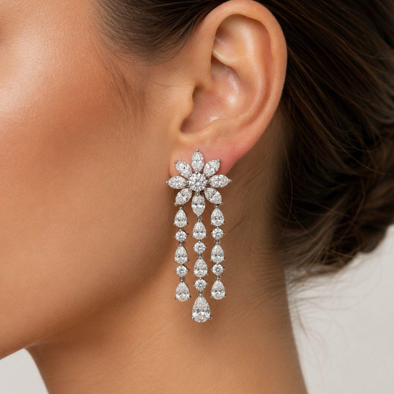 Platinum Earrings with 11.7oct Diamonds