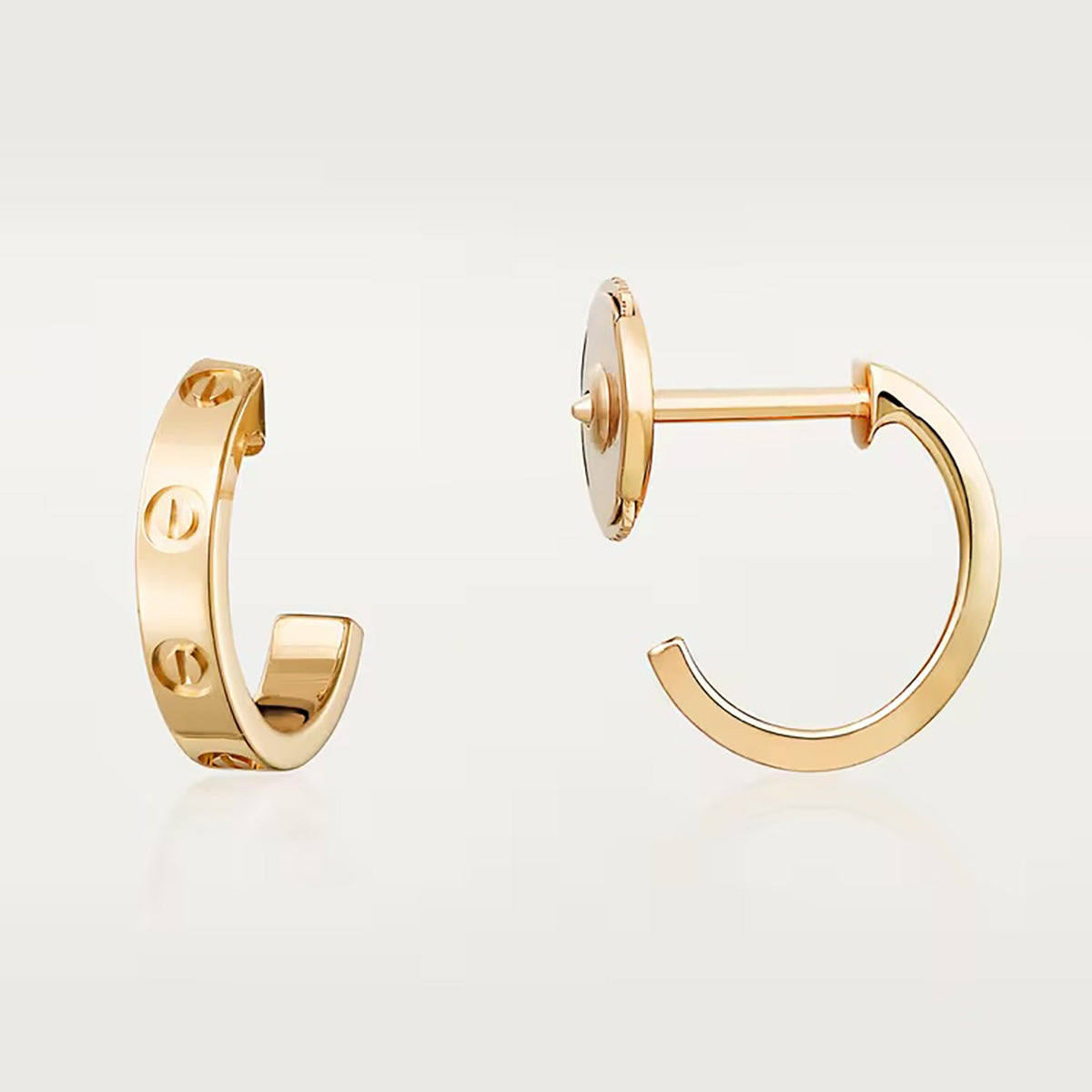 18k Cartier Love Hoop Earrings Small