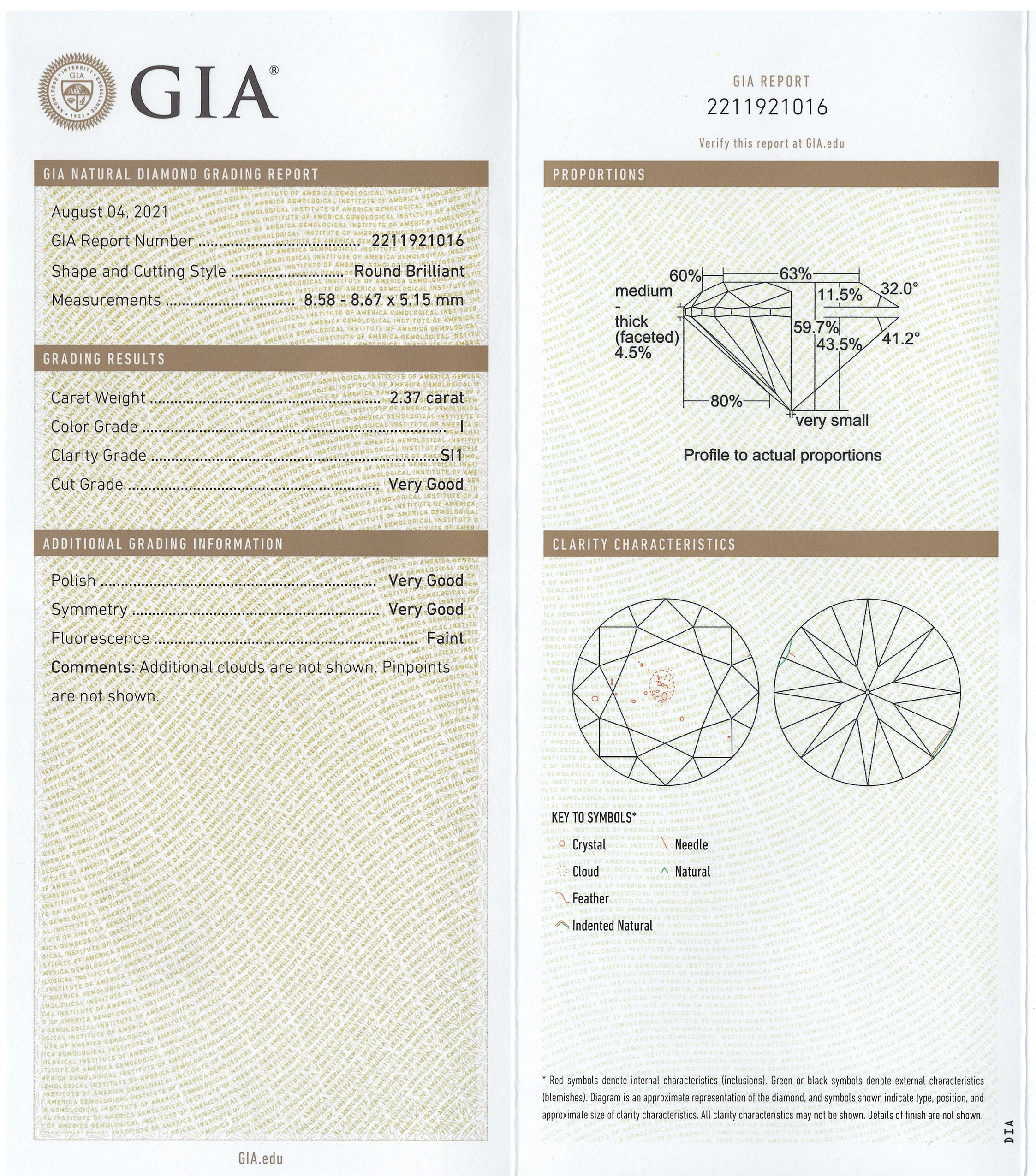 Platinum Ring with 2.37 Carat Round Diamond and Baguettes