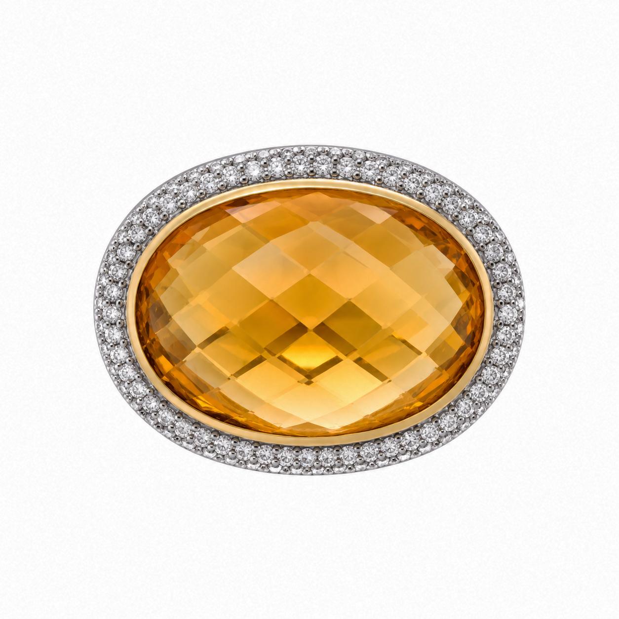18k David Yurman Citrine & Diamond Ring