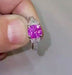 14k White Gold Ring with Pink Sapphire & Diamond Accents Size 6