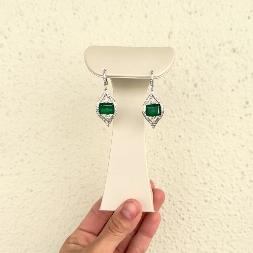 18k Colombian Emerald Earrings