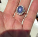 Platinum Ring with 7.37ct Blue Star Sapphire and Diamonds