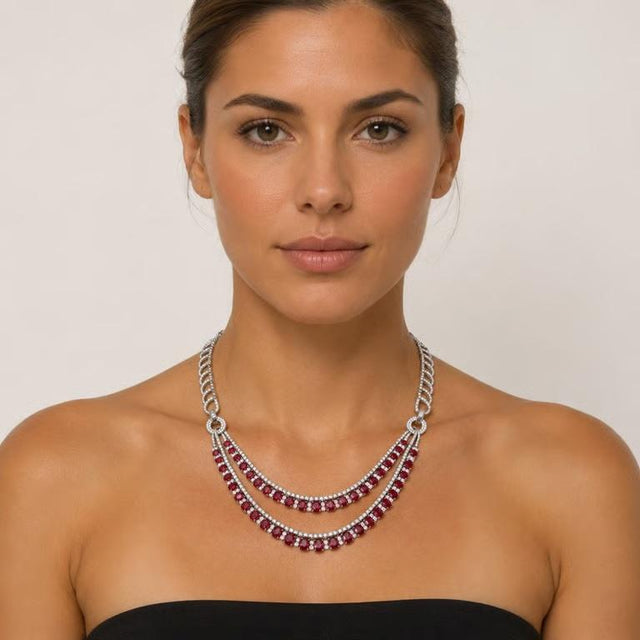 18k Ruby & Diamond Necklace