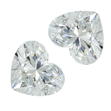 Matched Pair of 1.44 Carat Heart Shape Diamonds
