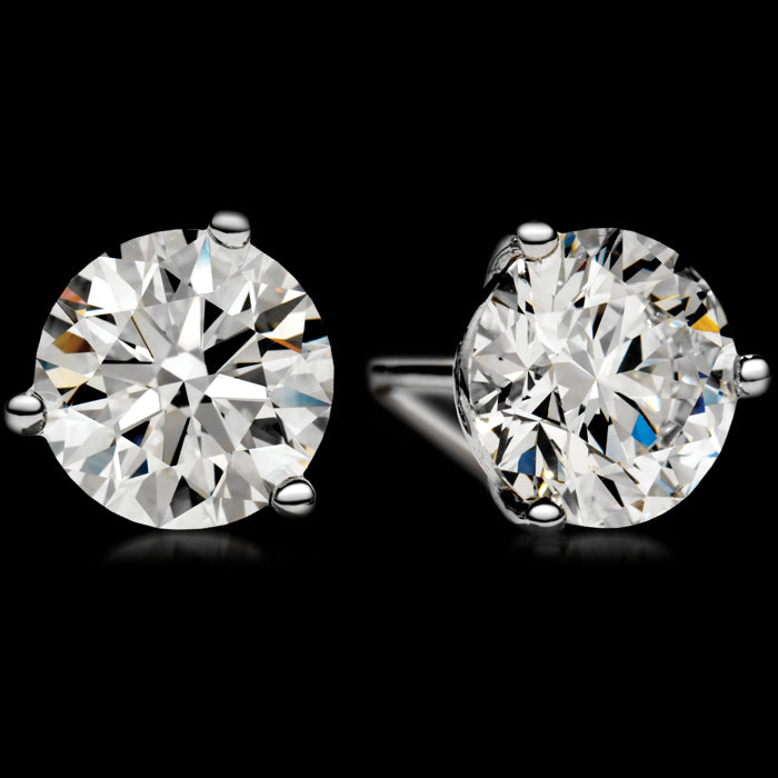4.02 Carat Platinum Diamond Studs with GIA Certified E Color SI2 Clarity