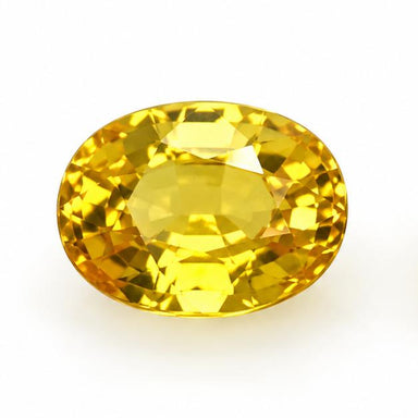 Yellow Sapphire Gemstone, Oval Cut, 7.63 Carats, Sri Lanka Origin