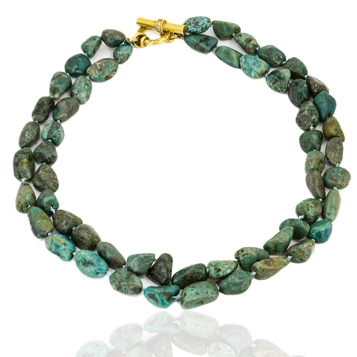 "Slane Jewelry" Turquoise Necklace With 18k DIamond Clasp