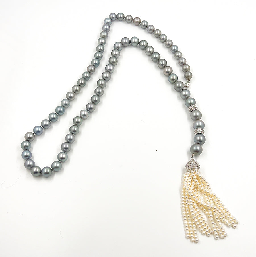 18k Tahitian pearl "Tassel" Necklace