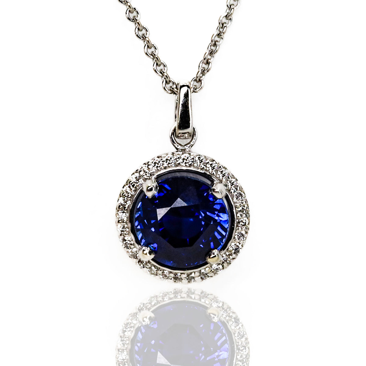 3.01 Carat Vidi Royal Blue Sapphire Necklace