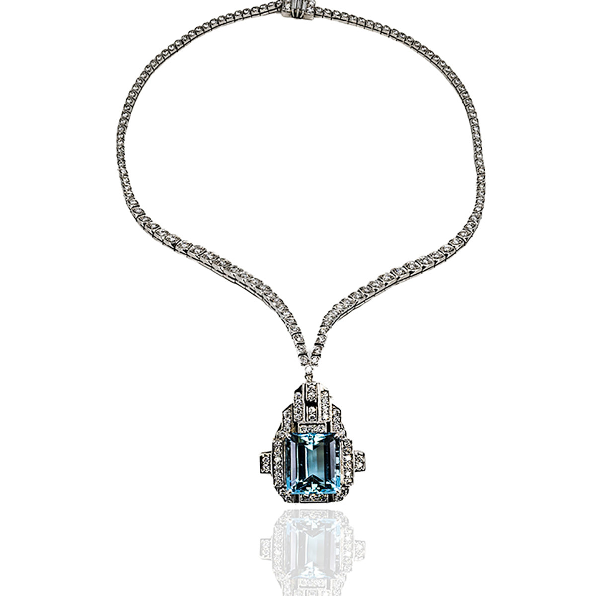 Shop Art Deco Emerald & Black Onyx Pendant Necklace Online