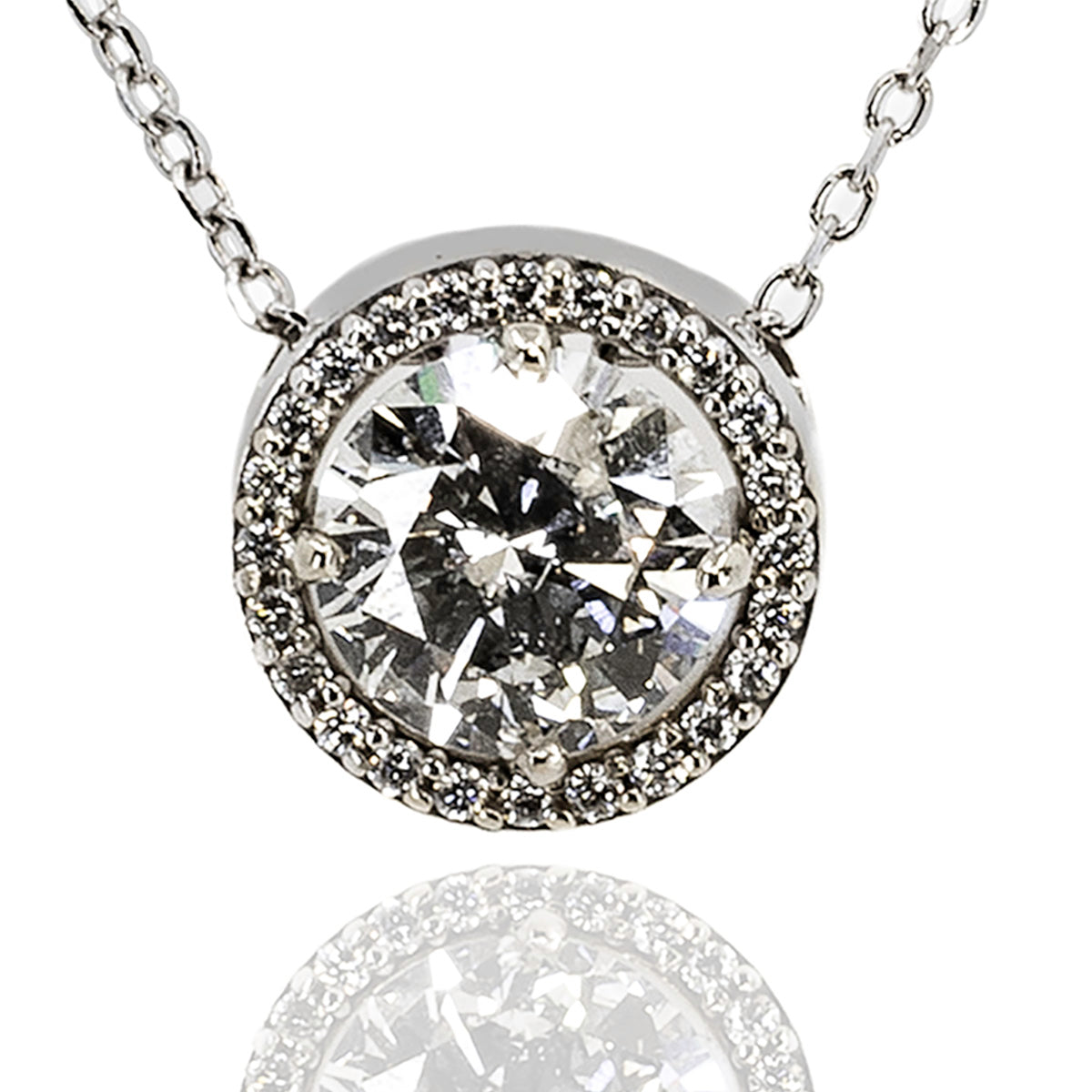 1.07 Carat Diamond Halo Necklace