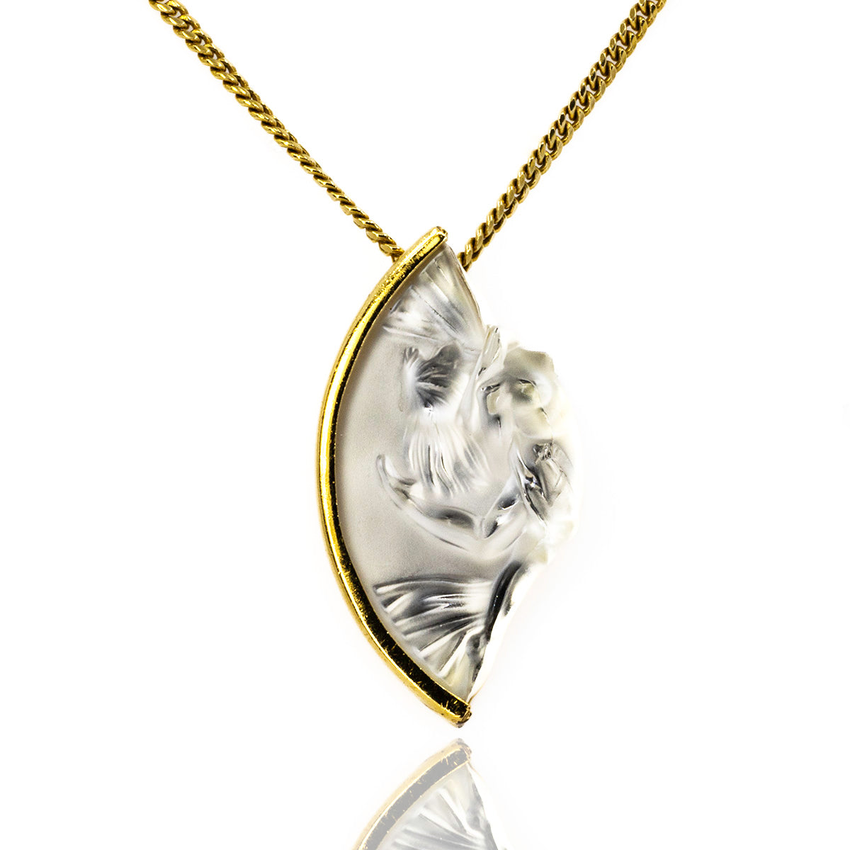 18k Lalique Crystal Pendant