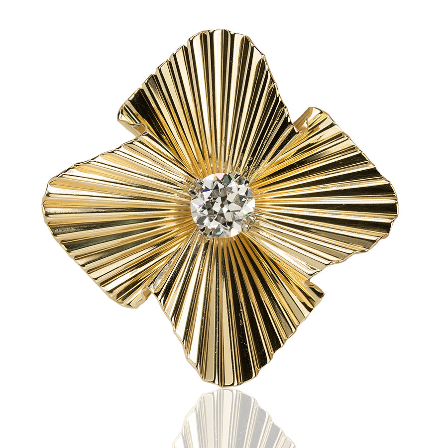 Retro Period Tiffany & Co Diamond Fan Pin