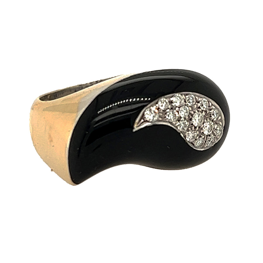 18k Onyx & Diamond Ring by Soho