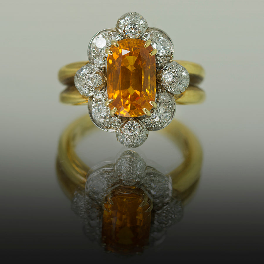 Keith Davis Orange Sapphire Ring