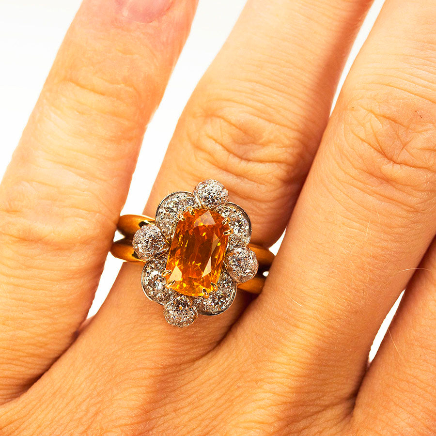 Keith Davis Orange Sapphire Ring