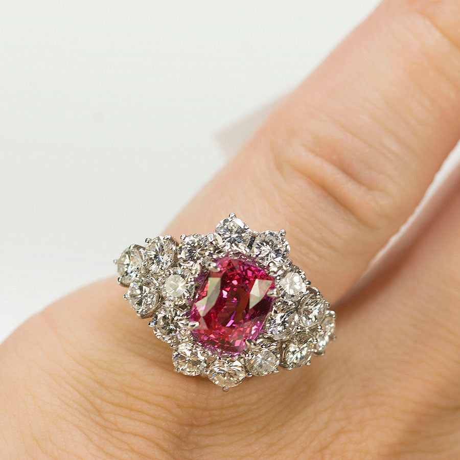 No Heat Pink Sapphire Ring