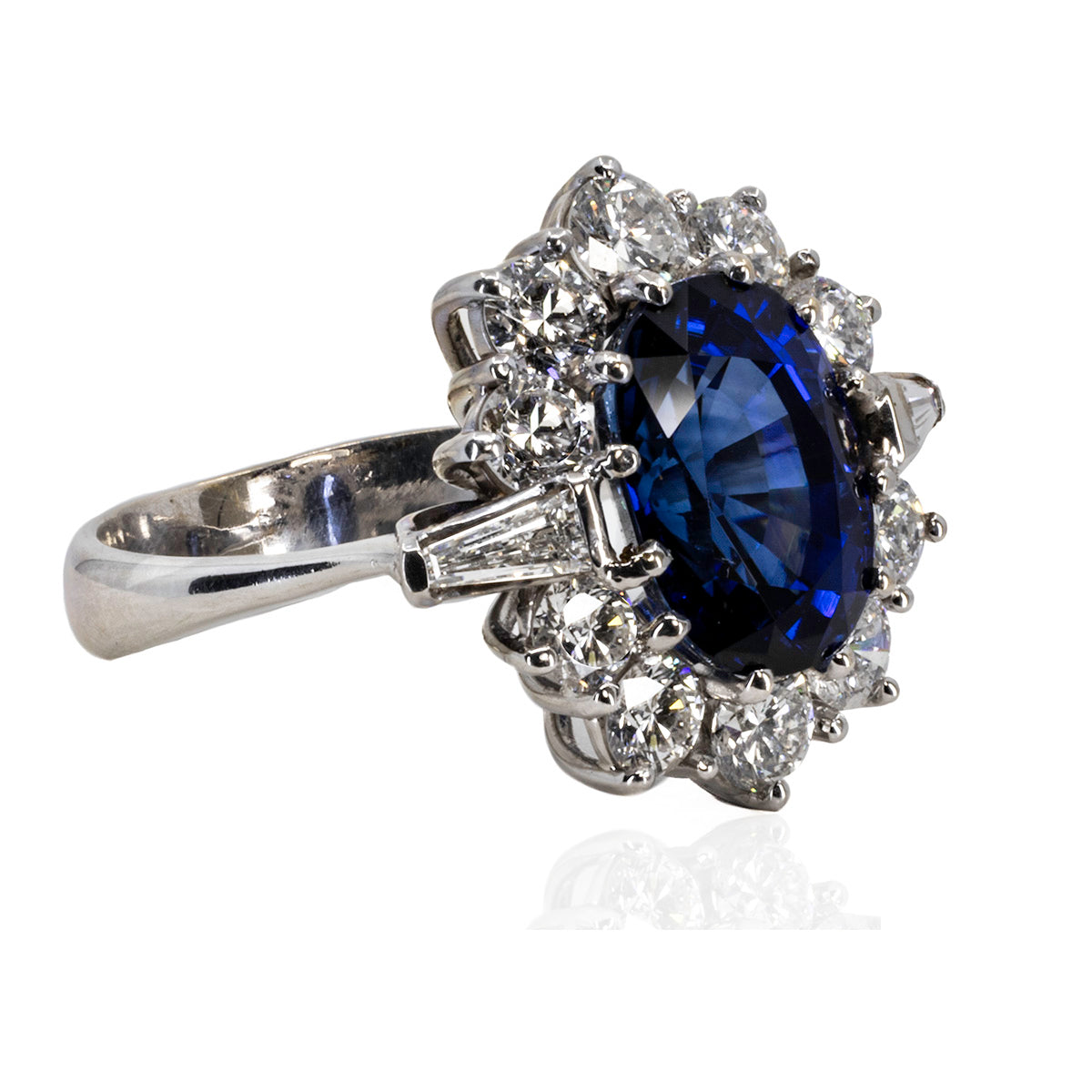 6.37 Carat Royal Blue Sapphire Ring