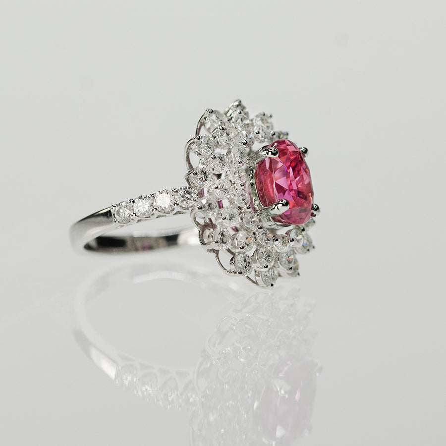 3.46 Carat No Heat Pink Sapphire Ring