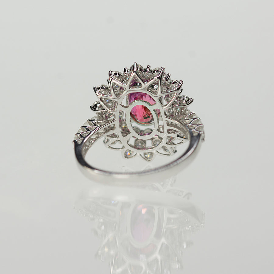 3.46 Carat No Heat Pink Sapphire Ring