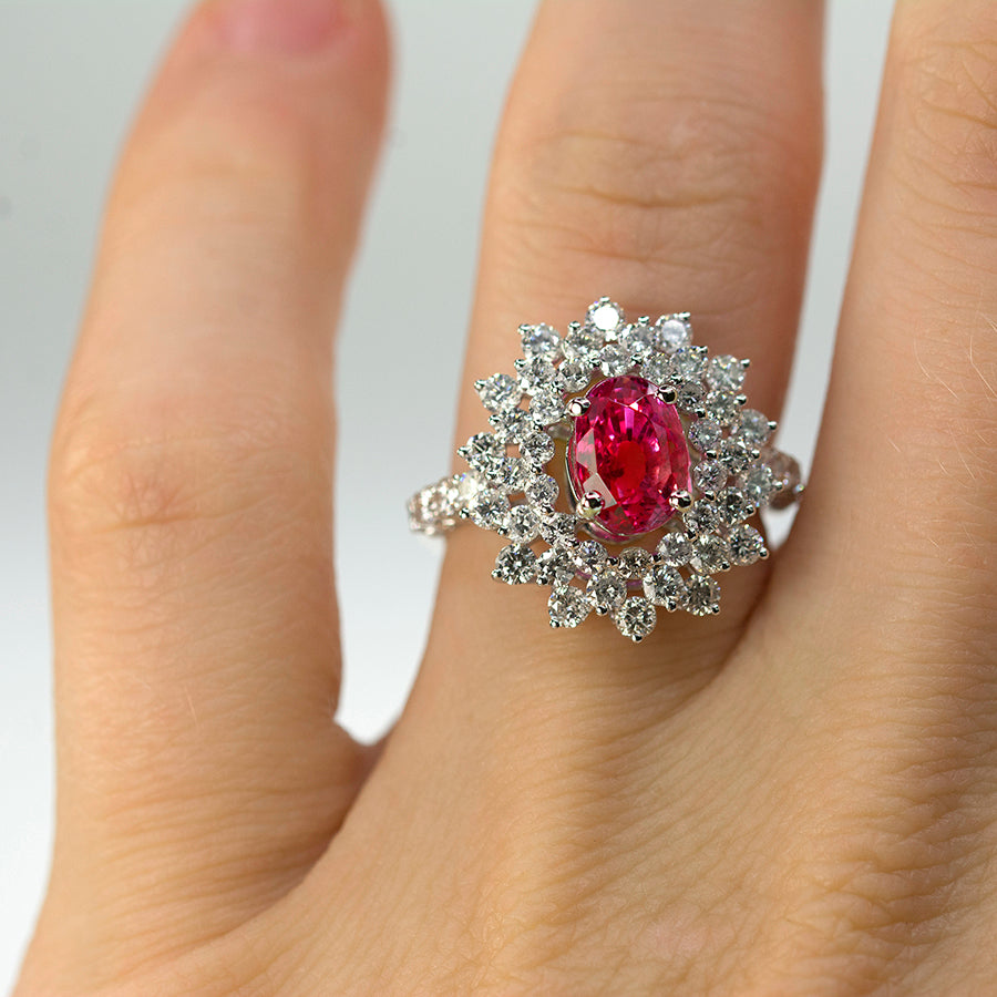3.46 Carat No Heat Pink Sapphire Ring