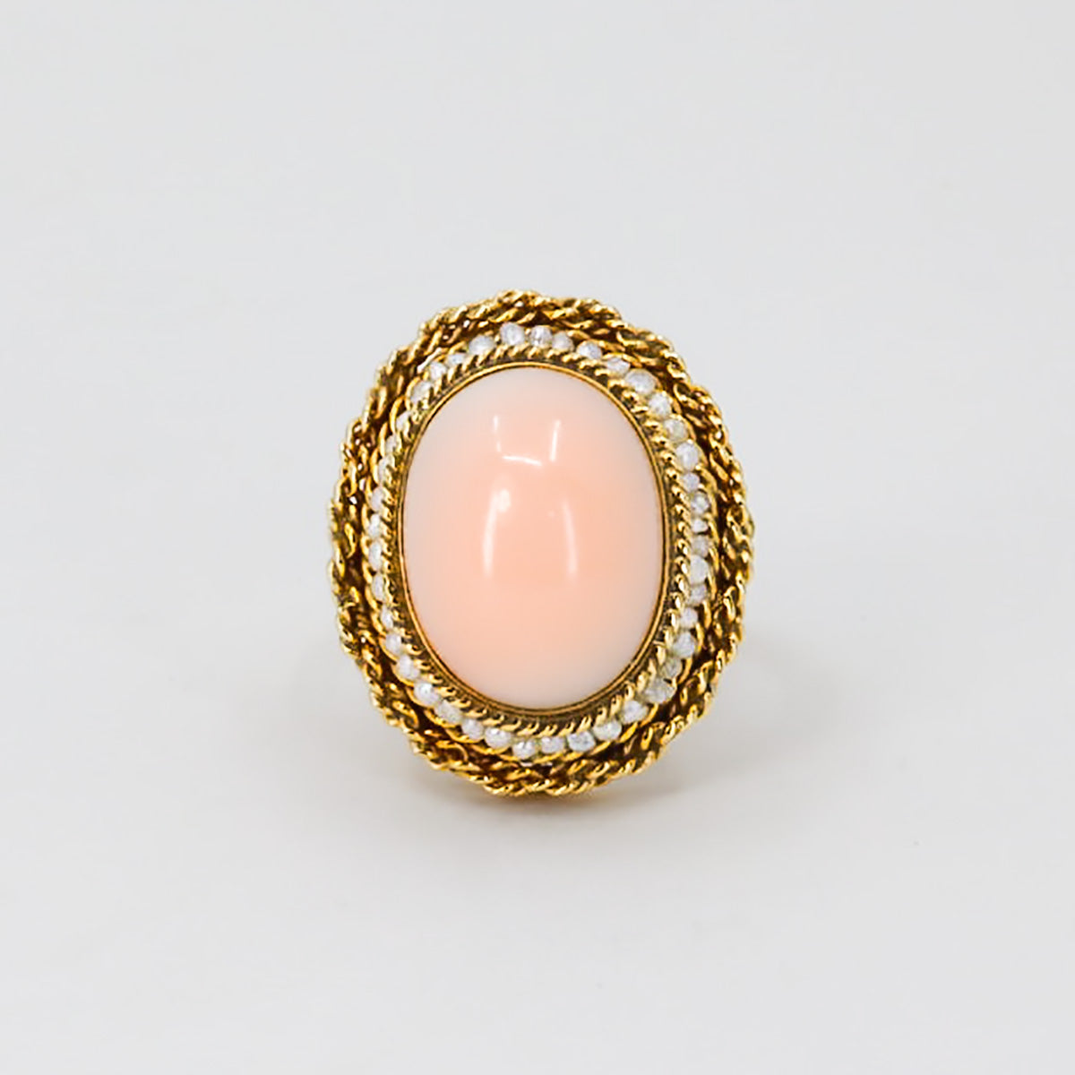 Vintage Angel Skin Coral Ring