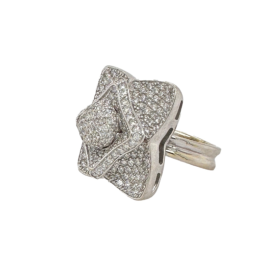 18k Articulated Floral Diamond Ring