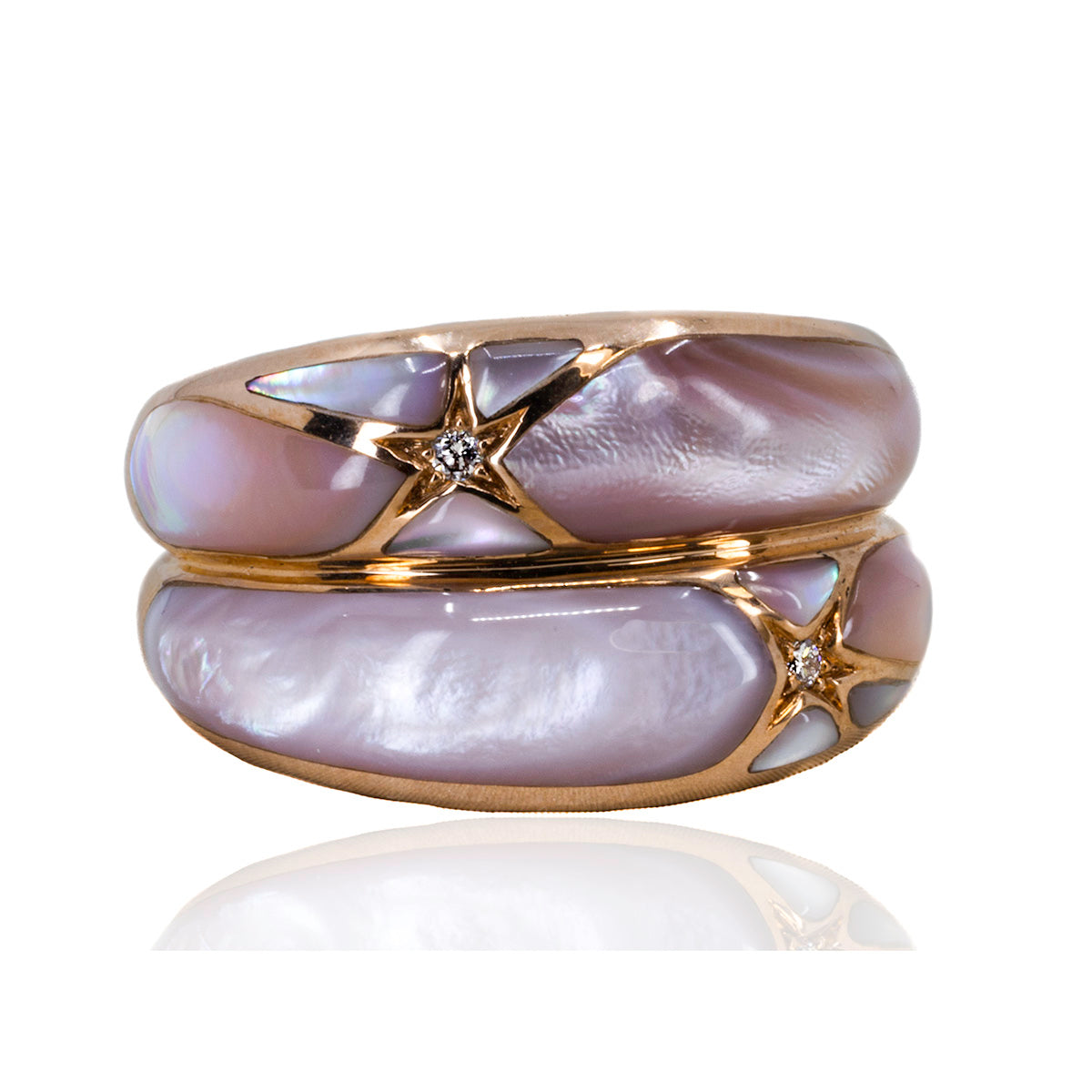 Kabana Rose Gold Pink Mother of Pearl Ring