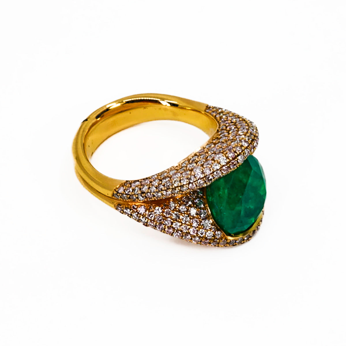 18k Rose Gold Emerald Ring