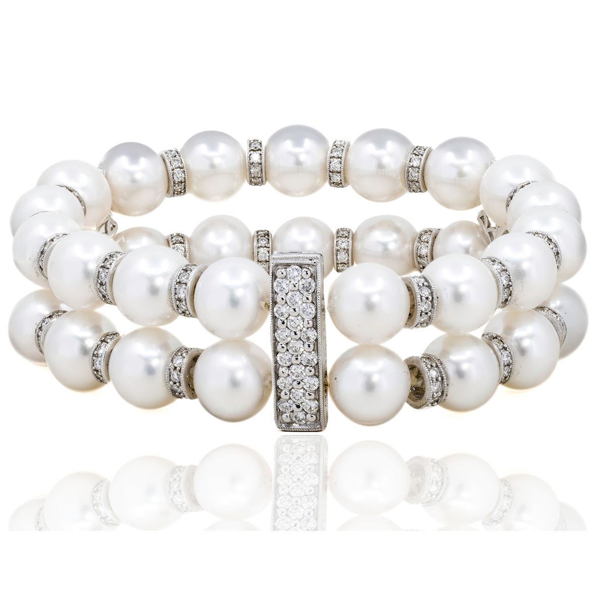 18kw Two Row Pearl Bracelet