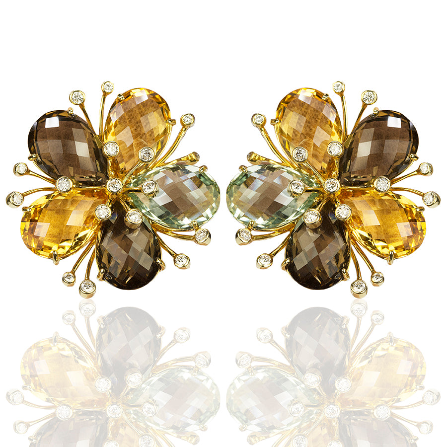 18k Floral Earrings