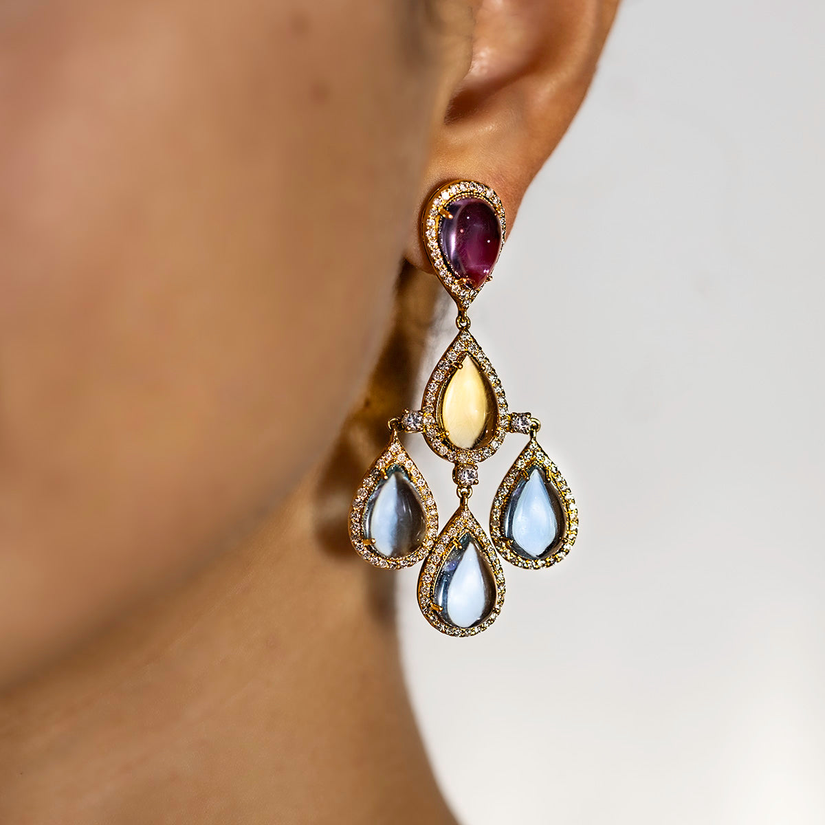 18k Gemstone Earrings