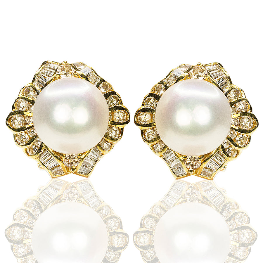 18k Soutth Sea Pearl Earrings