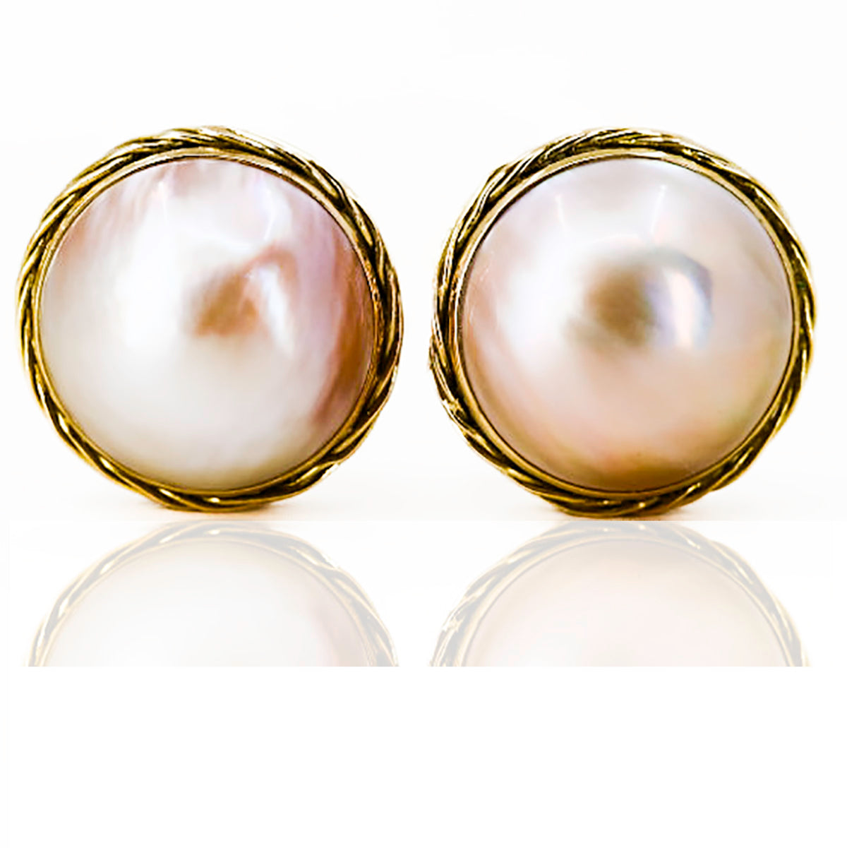 18k Mabe Pearl Earrings