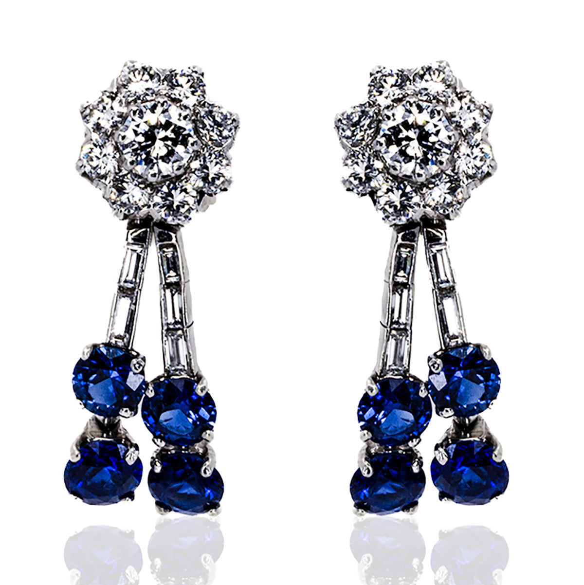 Platinum Sapphire Earrings
